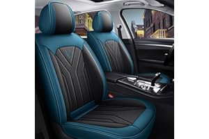 IBCEL Car Seat Covers Full Set 5 Seat for Ford EcoSport Black Blue Leather Seat Covers Luxury Seat Cover Front and Rear Seat Protectors