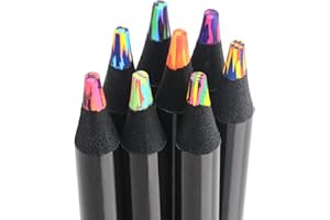 nsxsu Matite arcobaleno in 8 colori, matite colorate jumbo per adulti e bambini, matite multicolori per disegni artistici, colorazione, schizzi