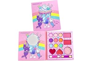 MockTota trucchi per bambina, valigetta trucchi e lavabili per bambini, kit di trucco da Halloween per bambini, kit di trucco da principessa DIY per bambina, Regali adorabili per bambine (14 Couleur)