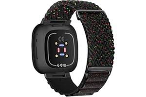 BIRDTOBR Correa para Fitbit Versa 4/ Versa 3, Pulsera Textile Elásticas Reemplazo Titanio G-Hook Separate Deportivo Nylon Correa para Fitbit Sense 2/ Sense