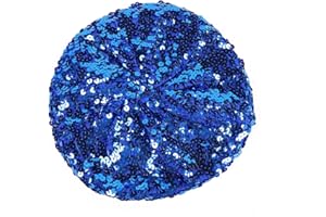 ILUFAM Women Sparkly Sequins Beret Hat Shining Beanie Cap for Dancing Party Night Fancy Dress