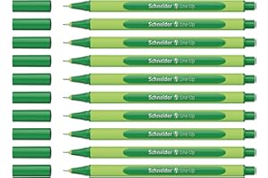 Schneider – Penna fineliner Line Up, 0,4 mm, blackforest Green, confezione da 10 pezzi
