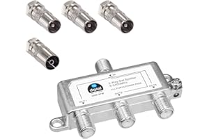 HB-DIGITAL SAT - BK - UKW - rozdzielacz 3-drożny (3-drożny) 5-2400 MHz | cyfrowy i analogowy - kompatybilny | w pełni ekranowany | SAT DVB-S DVB-S2 telewizja kablowa DVB-C w zestawie anteny i kabel