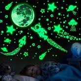 ECHOCUBE 1503Pcs Luminous Wall Stickers Moon Stars Dots for Children Fluorescent Stickers Bedroom Decoration Set of Glow in t
