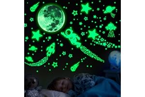 ECHOCUBE 1503 Stück leuchtende Sterne Mond Sternenhimmel Aufkleber Kinderzimmer,Leuchtsterne Fluoreszierend Wandaufkleber,Leuchtaufkleber Wanddeko Deckendeko Für Baby Schlafzimmer Deko (Grün)