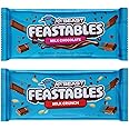 Feastables Mrbeast Milk Chocolate, Creamy Healthy Snack Individually Wrapped Bars for Dessert, Snacks Treats for Kids Small Gifts Presents (2× 60g, Milk Chocs & Milk Crunch)