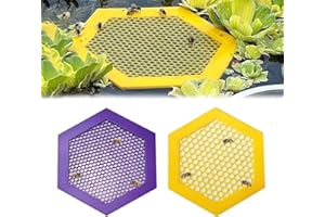 BIMHAYUU Floating Bee Island Bee Waterer,3D Printed Floating Bee Island Bee Watering Station,Bee Waterer for Outdoors,Floating Hexagonal Bee Island Bee Waterer and Butterfly Water Stations (Yellow + Purple)