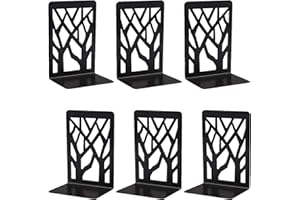 SAMSYOKI 3 Paire Serre Livres Metal Cale Livre en Métal Presse Livre CD Antidérapants Bloc Livre pour étagère Décoratifs Support de Serre-Livres pour Maison Bureau Écoles (Noir)