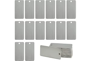 STAYMAX Gravurrohlinge Stempelrohlinge Edelstahl Rechteckig Blanko Tags 50,8 x 25,4 mm 25 Stück
