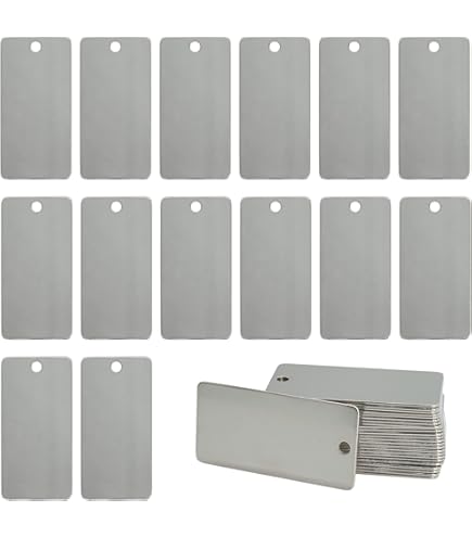 24 étiquettes Vierges En Acier Inoxydable - Rond, Cœur, Rectangulaire, Pour Pendentifs, Médaille Chien/chat