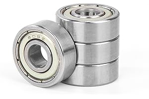 JESUSTREE 4 Piezas 605ZZ Rodamientos de Bolas Miniatura, 5x14x5mm Rodamiento de Bolas con Ranura Profunda, Acero al cromo, Doble Blindaje de Metal, 605-2Z, para monopatines, Scooters, Patines