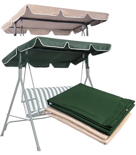 Copertura Per Sedia A Dondolo Da Giardino - Baldacchino Impermeabile Per 2/3 Posti, Colore Caffè - Foto 6