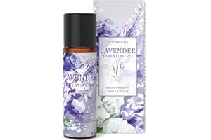ASAKUKI Lavender Essential Oil 10mL, Lavender Oil for Diffuser 10ml, Natural Lavender Oil Essential Oil for Sleep, Therapeutic-Grade Aromatherapy Diffuser Oils, Scented Oils for Relax - Perfect Gifts