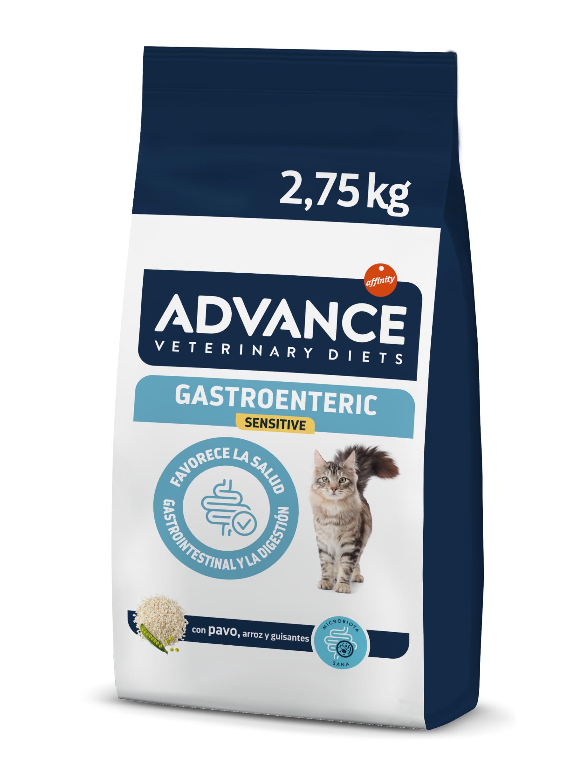 Advance Veterinary Diets Gastroenteric Sensitive, Pienso para Gatos con Trastornos gastrointestinales, 2,75kg