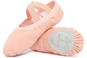 PLIKSUVER Girls Ballet Shoes Canvas Dance Shoes Split Sole Ballet Flats for Girls Women Children Kids Toddler