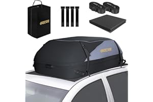 GADLANE Sac de toit de voiture – 400 l – Coffre de toit étanche pour voitures avec/sans barres de toit avec 4 sangles robustes, tapis antidérapant et sac de rangement pour voitures, SUV, voyages