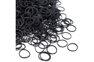 XINGRUN Elastique Caoutchouc 1000 Pièces 20mm Bracelets Noir Élastiques en Caoutchouc, pour la Maison, le Travail, le Bureau,Piquer les cheveux