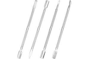 Aruicheng Cuticle Pusher 4Pcs Cuticle Remover Tool Stainless Steel Nail Scraper Nail Tools Dual Head Cuticle Pusher Tool for Fingernails Toenails Silver