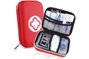 ZIMOHE Trousse de Premier Secours, Mini Boîte Médical, Complète pour la Voiture, Voyage, Bureau, Randonnée, Sport, Maison, Entreprise (Rouge)