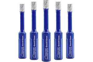 SHDIATOOL Diamentowe wiertła rdzeniowe 5 szt. 6 mm trójkątny trzonek otwornica do płytek porcelanowych marmuru ceramicznego granitu