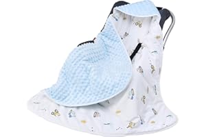 MIRACLE BABY Baby Wrap Blankets for Pram Buggy Pushchair Universal for boy Girl Winter Summer 90x90cm Double Sided