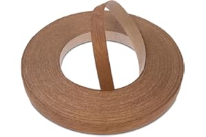 WoodPress 22mm di Mogano Reale Preincollato Nastro per Bordatura dell'Impiallacciatura - 50m Rotolo per il Commercio Qualità Superiore - Ferro su legno per Facile Applicazione Fai-da-Te