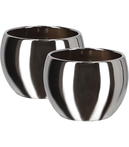 Edler Keramik Topf Blumentopf Übertopf Moon D 12 cm oval Gold Silber Tropfen Garten