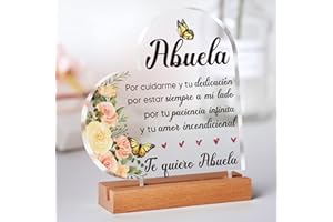 VETBUOSA Regalo Abuela, Placa Acrílica para Abuela, Regalo Abuela Cumpleaños, Regalos Abuela Navidad, Regalo para Abuela, Abuela Regalo Original, Regalos para Abuelas
