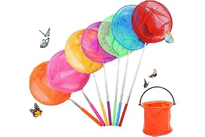 8 Pack elescopic Butterfly Nets, Fishing Net with Anti Slip Grip | Great for Catching Insects Bugs Fishing - Outdoor Toy for Kids Playing - Extendable from 15 in to 33.5 in