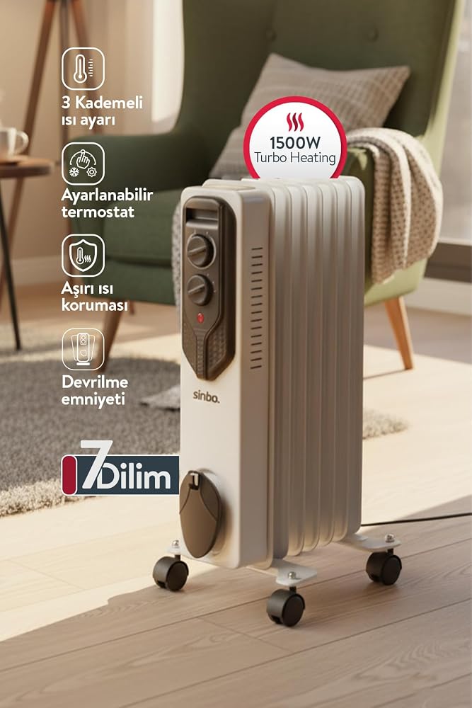 Sinbo SFH-6936 Yağlı Radyatör 7 Dilim 1500W
