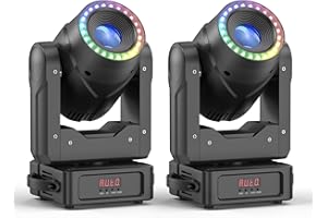 KRIDERISH 150W Moving Head Luce da palcoscenico RGBW LED Gobo Luce dmx512 Spot Zoom Luce per feste con effetto focale 13°-15° 7 modelli 7 colori 3 prisma per palcoscenico discoteca DJ bar festa Natale 2 pezzi