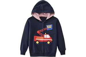 EULLA Kinder Jungen Zip Up Hoodie Sweatjacke Kapuzenjacke Dino Kapuzenpullover Langarm Baumwolle Bagger Pullover Hoody Sweatshirt mit Reißverschluss 92 98 104 110 116 122