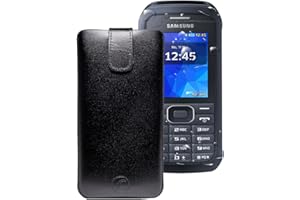 Favory ® Etui Tasche für / Samsung Xcover 550 (SM-B550H) / Leder Handytasche Ledertasche Schutzhülle Case Hülle *Lasche mit Rückzugfunktion* schwarz