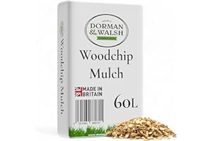 Dorman & Walsh 60L Premium Clean Wood Chip, Nutrient Rich for Mulching, Play Area Surfaces, Poultry runs and Animal Bedding