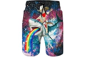 ALISISTER Bañadores de Natación Hombre 3D Impresión Pantalones Cortos Quick Dry Verano Swim Shorts con Forro de Malla S-XXL