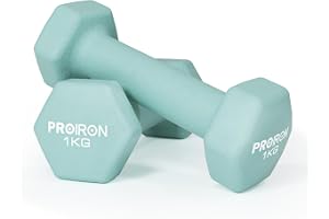 PROIRON Hantlar, neopren-hantelvikter på 1–10 kg, weights för hem gym, hantel för män och kvinnor, träning, tyngdlyftning, konditionsträning, som säljs i par eller i en uppsättning