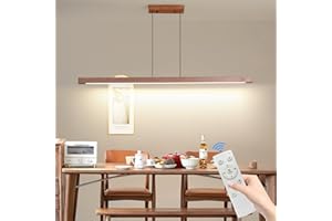 ‎MIKERU Mikeru 150CM Led Pendelleuchten Esstisch, 55w Walnuss Lineare Hängelampe Dimmbar Mit Fernbedienung, 10%-100% Pendelleuchte Einstellung Der Farbtemperatur, Für Küche Esszimmer Esszimmerlampe