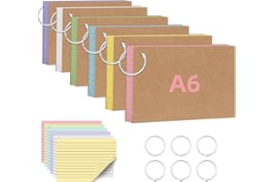 OJUSSA Flash Cards A6 Revision Cards 360Pcs Colorful Double Sided Index Cards Record Cards with Metal Binder Ring for School Office Home Essentials