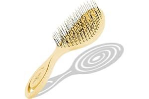 ‎CHIARA AMBRA Chiara Ambra Bio Haarbürste, Bürste ohne Ziepen, Entwirrbürste geeignet für Locken & lange Haare von Damen, Herren & Kinder, Kopfhaut Massagebürste, Nachhaltige Lockenbürste, Hair Brush – Gelb