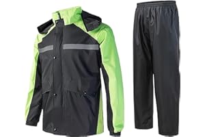 RUMAOZIA Regenanzug Herren Motorrad Wasserdicht überziehhose Regenjacke Winddicht Atmungsaktiver Reflektierender Zweiteiliger Regenbekleidung mit Reißverschluss Hochwertige Outdoor Regenmantel