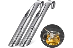 NIUQIGE Lot de 2 infuseurs à thé en acier inoxydable 304 pour thé en vrac, infuseur à thé en acier inoxydable, tige à thé en vrac réutilisable