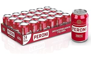 Peroni Birra, Cassa con 24 Birre in Lattina da 33 cl, 7.92 L, Birra Lager con Malto 100% Italiano dal Gusto Moderatamente Amaro, Gradazione Alcolica 4.7% Vol