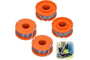 Tyrzol 4 Pack Strimmer Spool Compatible with Mac Allister MGTP18Li Trimmer Line,1.65mm Autofeed Replacement Strimmer Spools Strimmer Wire 1.6mm/20FT Grass Trimmer Autofeed Line