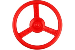 Haconba Playground Steering Wheel Accessories Plastic Swingset Steering Wheel Pirate Ship Steering Wheel Playset for Outdoor Backyard Treehouse Playground Jungle Gym (Red)