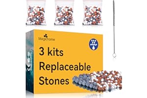 Magichome Lot de 3 boules minérales d'ions négatifs de rechange, ramollissent l'eau dure, éliminent le chlore, les bactéries et autres impuretés