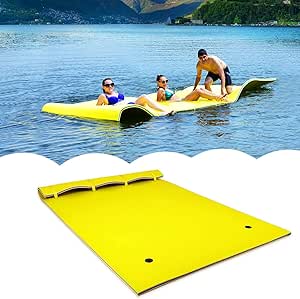 Wasserhängematte 270x180cm Gelb - XPE Schwimmmatte Bis 300kg