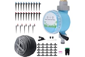 Xaeiow 130FT Hose Drip Irrigation System Kit with WIFI Bluetooth Automatic Timer Controller Greenhouse Garden Accessories Plant Watering for Plants Lawn