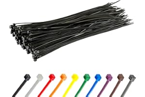 Gocableties - Bridas plastico negras para cables - 100 Piezas - 200 mm x 2,5 mm - Resistentes a los rayos