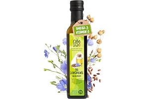 ‎CIBO CRUDO CRUDO BIOLOGICO VEGAN Leinöl Bio Kaltgepresst und Rein - 250ml. Leinsamenöl Bio Reich an Ungesättigte Omega 3 Fettsäuren Antioxidantien und Kalzium. Organic Flaxseed Oil.