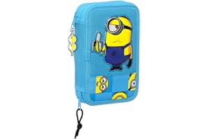 safta 412228854 Doppelmäppchen Pqño 28 Stück Minions Minionstatic 12,5 x 19,5 x 4 cm, bunt